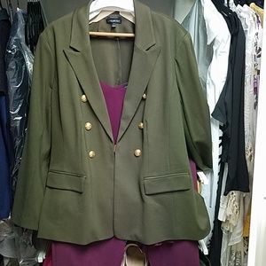 Blazer Rich Olive Lane Bryant Double Breasted